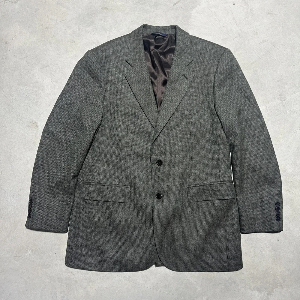 Brooks Brothers 100% Wool Tweed Blazer Mens 41R Green Brown Plaid 346 Sport Coat